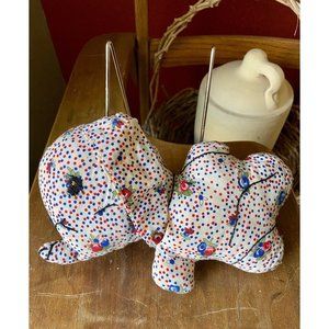 HANDMADE ELEPHANT PLUSH - Handmade Stuffed Elephant - 9" x 5 1/2"